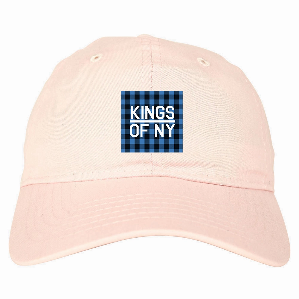 Blue Buffalo Plaid Box Logo Mens Dad Hat