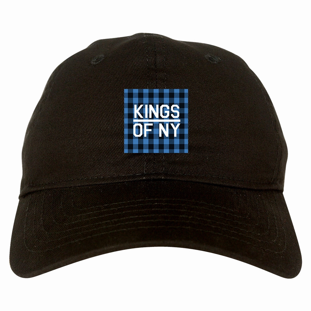 Blue Buffalo Plaid Box Logo Mens Dad Hat