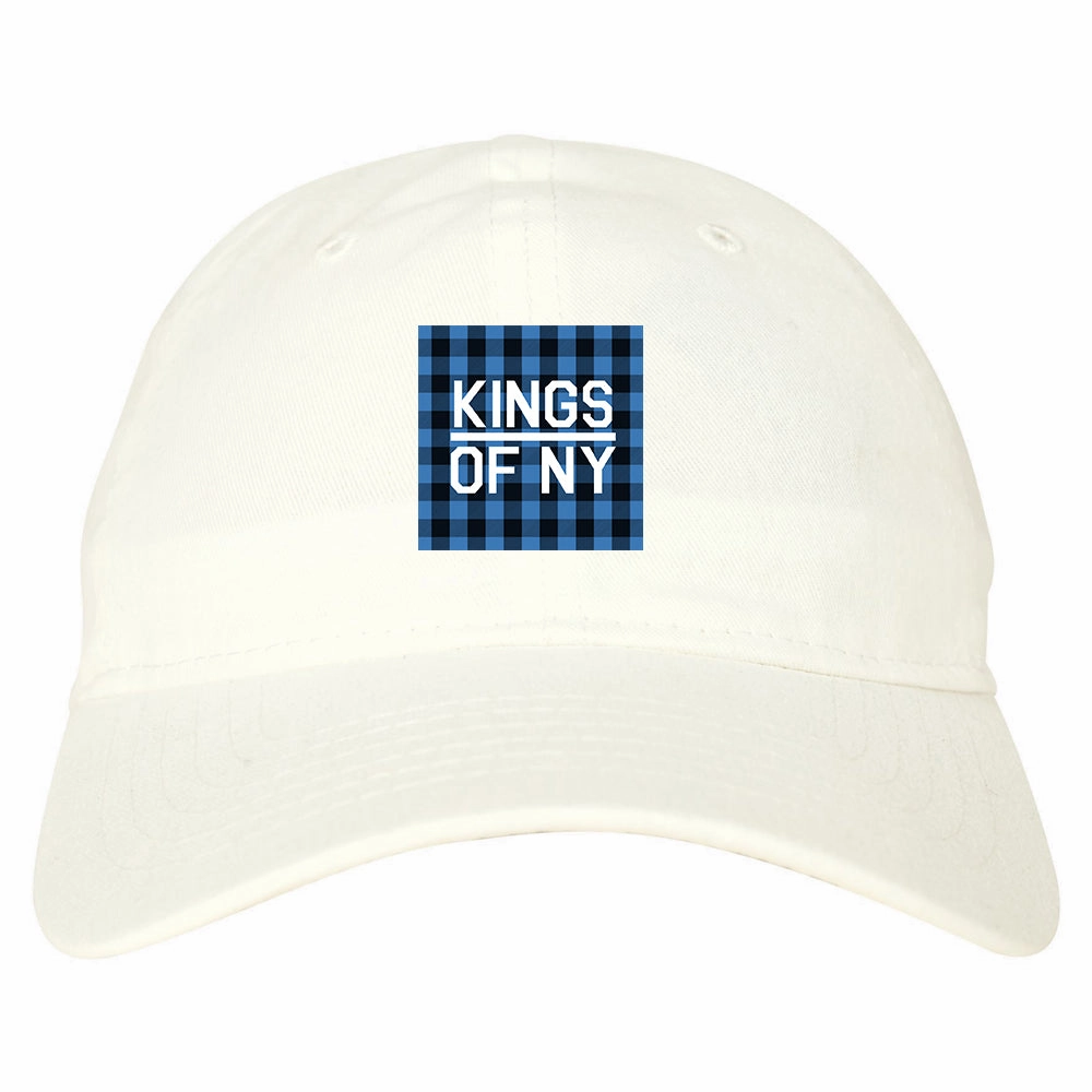 Blue Buffalo Plaid Box Logo Mens Dad Hat