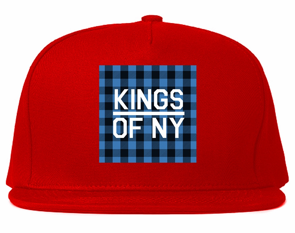 Blue Buffalo Plaid Box Logo Mens Snapback Hat
