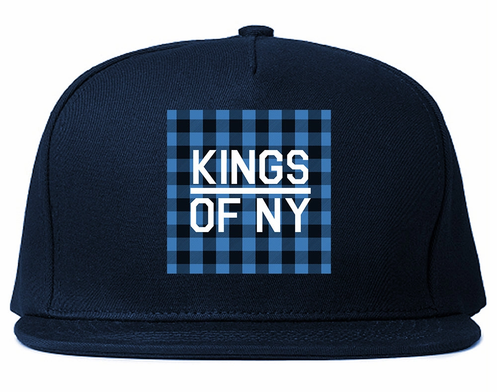 Blue Buffalo Plaid Box Logo Mens Snapback Hat