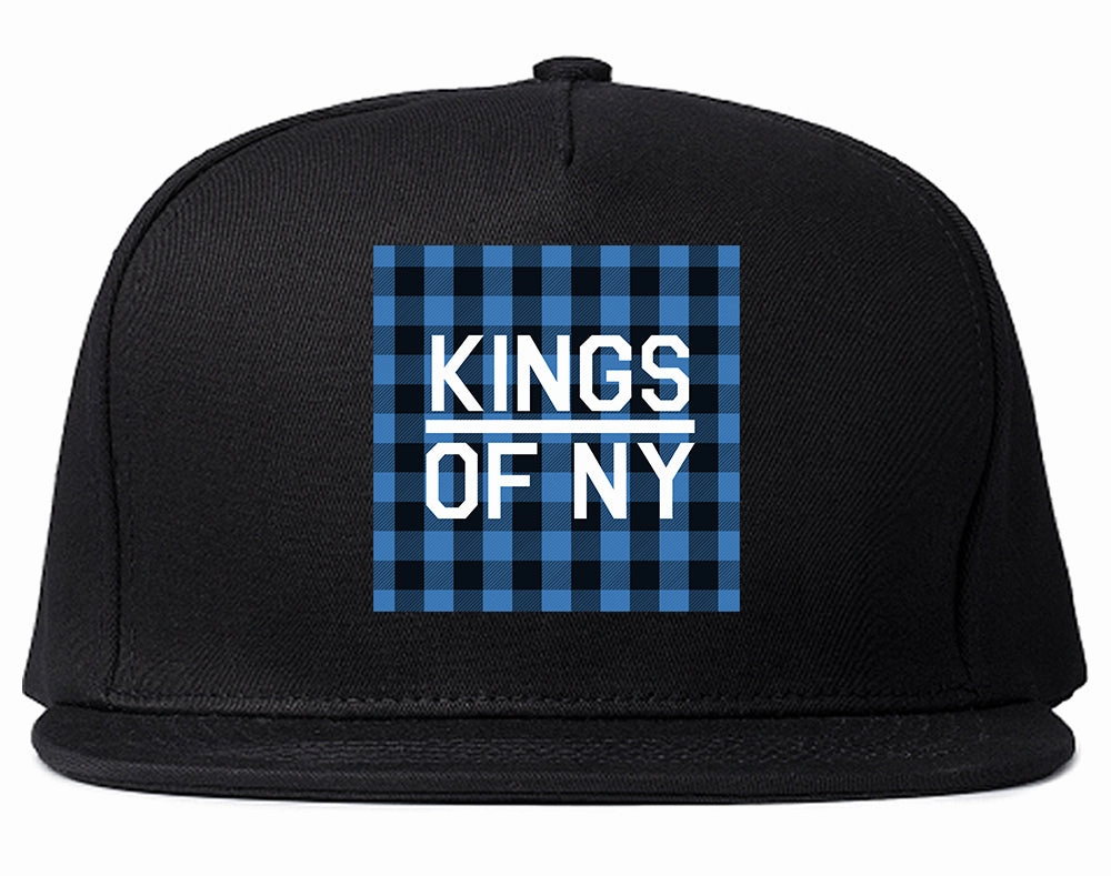 Blue Buffalo Plaid Box Logo Mens Snapback Hat