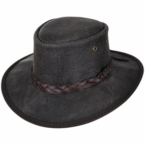 Boar Leather Foldaway Drover Hat
