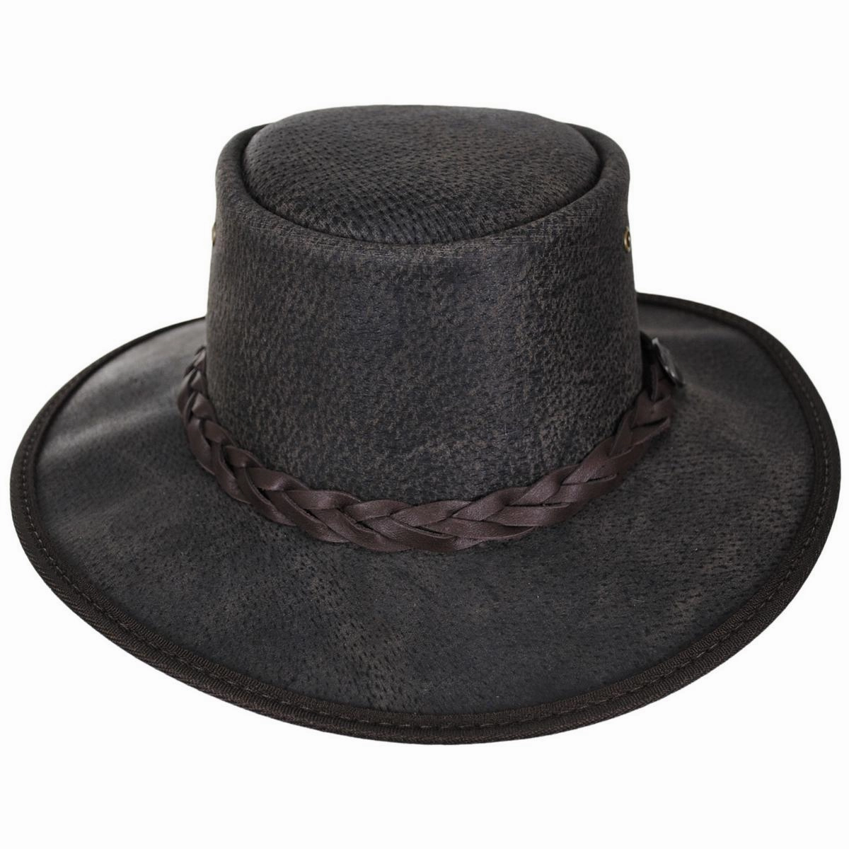 Boar Leather Foldaway Drover Hat