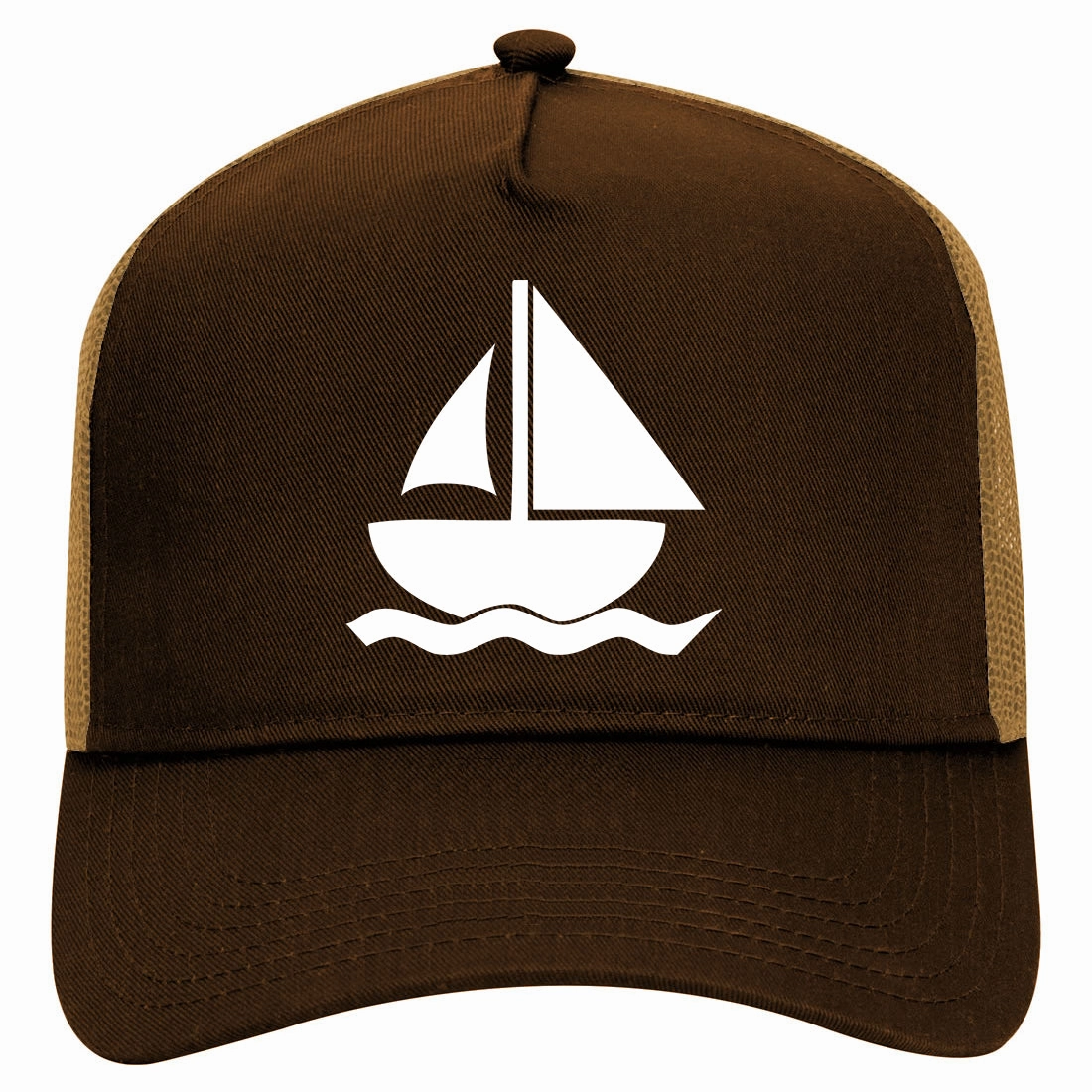 Boat Captain Retro Adult 5 Panel Mesh Trucker Hat
