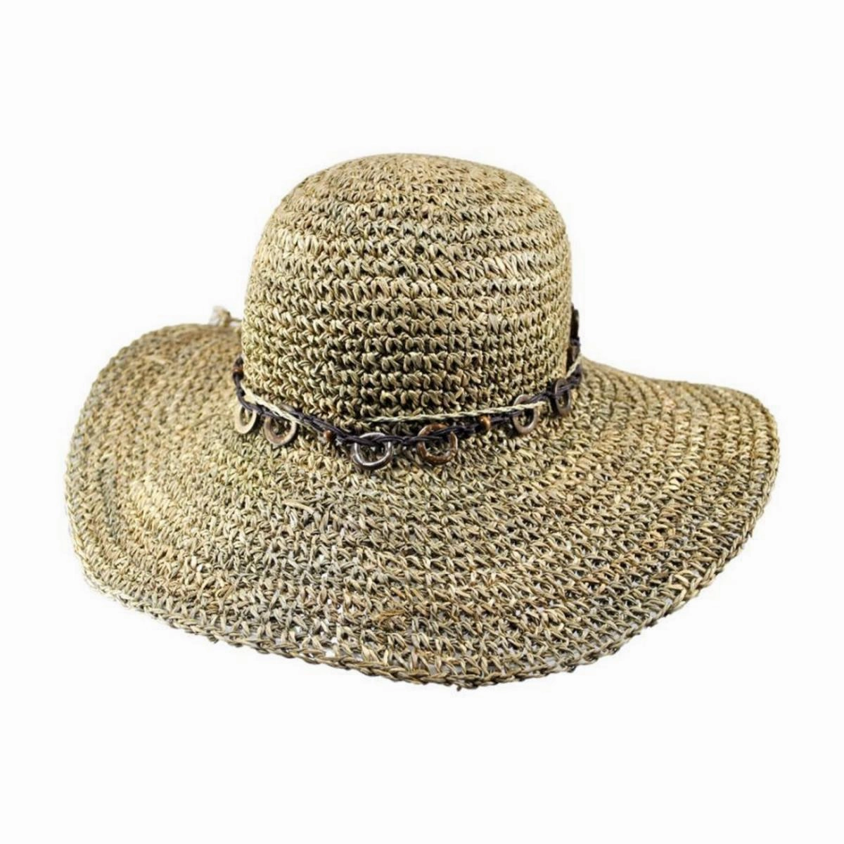 Bohemian Seagrass Straw Floppy Sun Hat