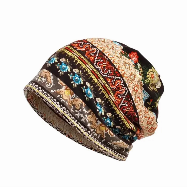 Boho Floral Snood Beanie