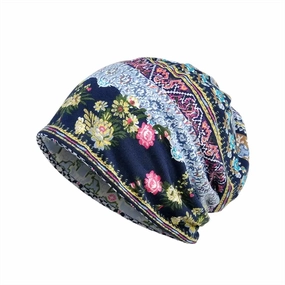 Boho Floral Snood Beanie