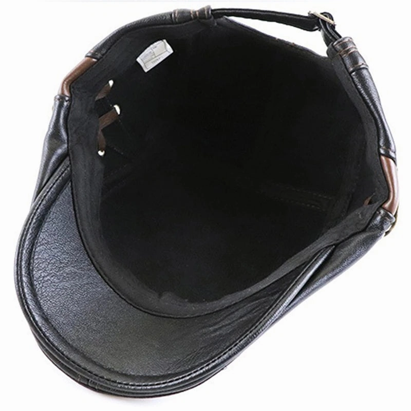 Bonnard Leather Duckbill Flat Cap