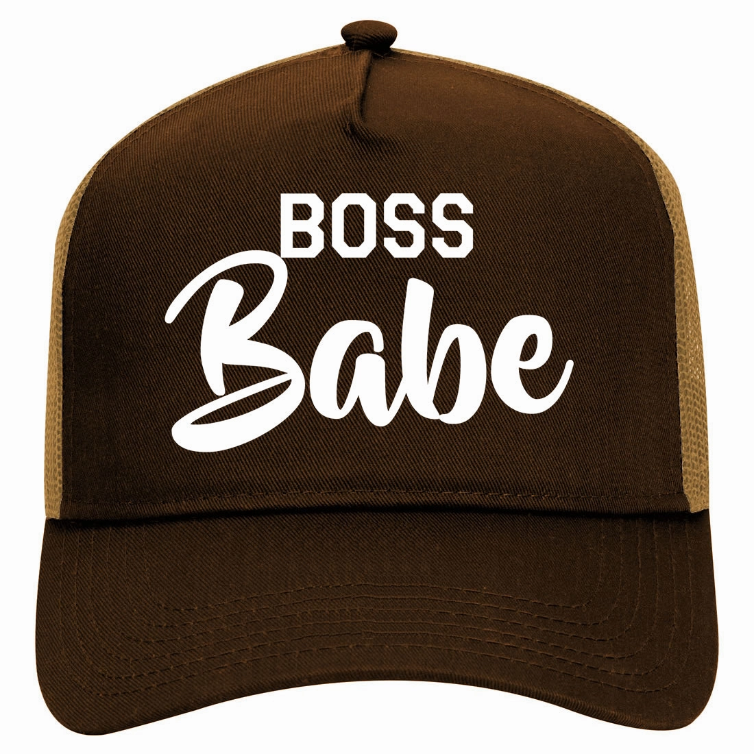 Boss Babe Retro Adult 5 Panel Mesh Trucker Hat
