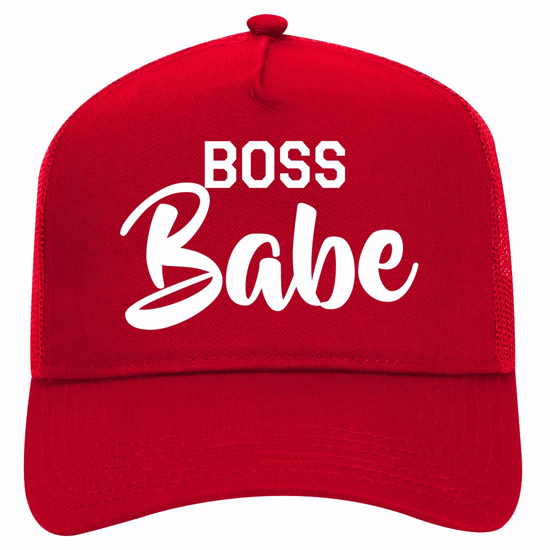 Boss Babe Retro Adult 5 Panel Mesh Trucker Hat