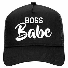 Boss Babe Retro Adult 5 Panel Mesh Trucker Hat