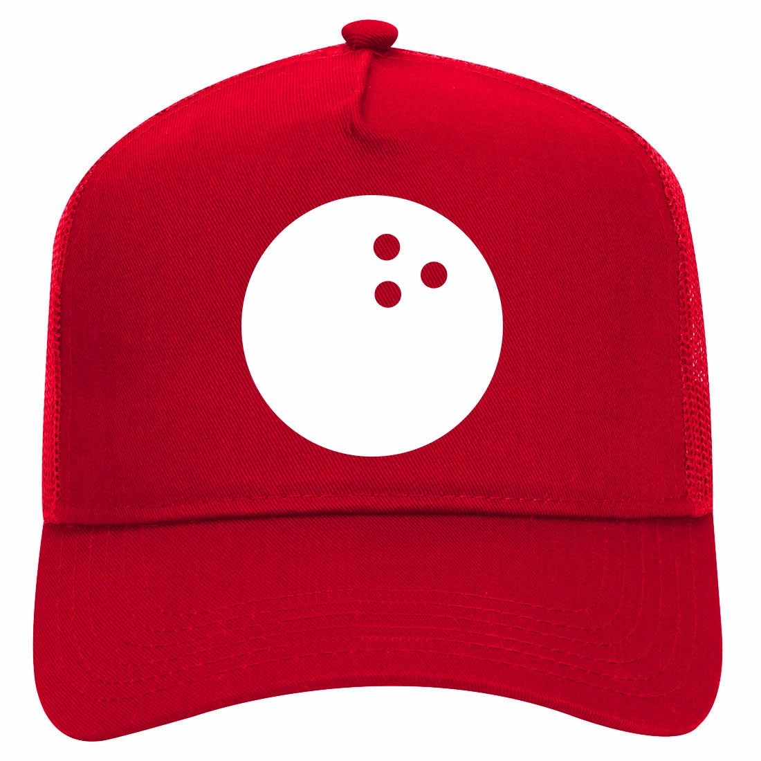 Bowling Ball Retro Adult 5 Panel Mesh Trucker Hat