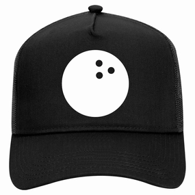 Bowling Ball Retro Adult 5 Panel Mesh Trucker Hat