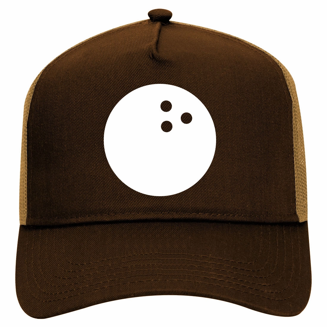 Bowling Ball Retro Adult 5 Panel Mesh Trucker Hat