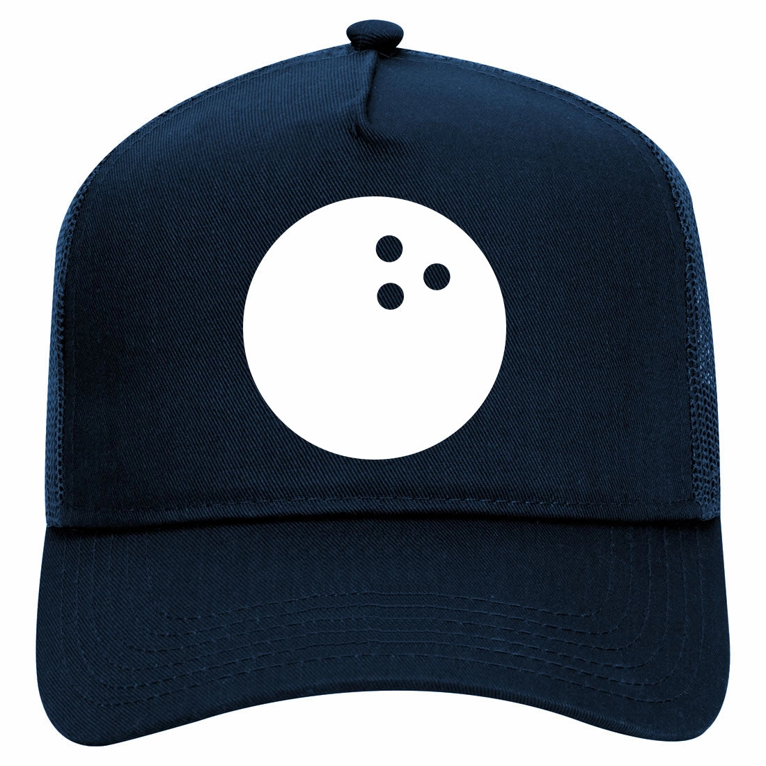 Bowling Ball Retro Adult 5 Panel Mesh Trucker Hat