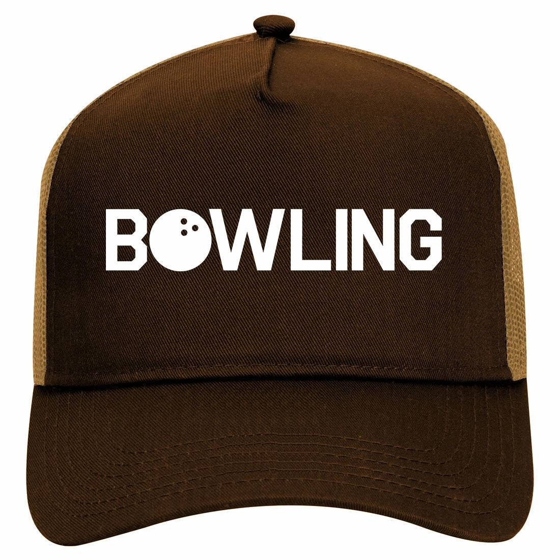 Bowling Retro Adult 5 Panel Mesh Trucker Hat