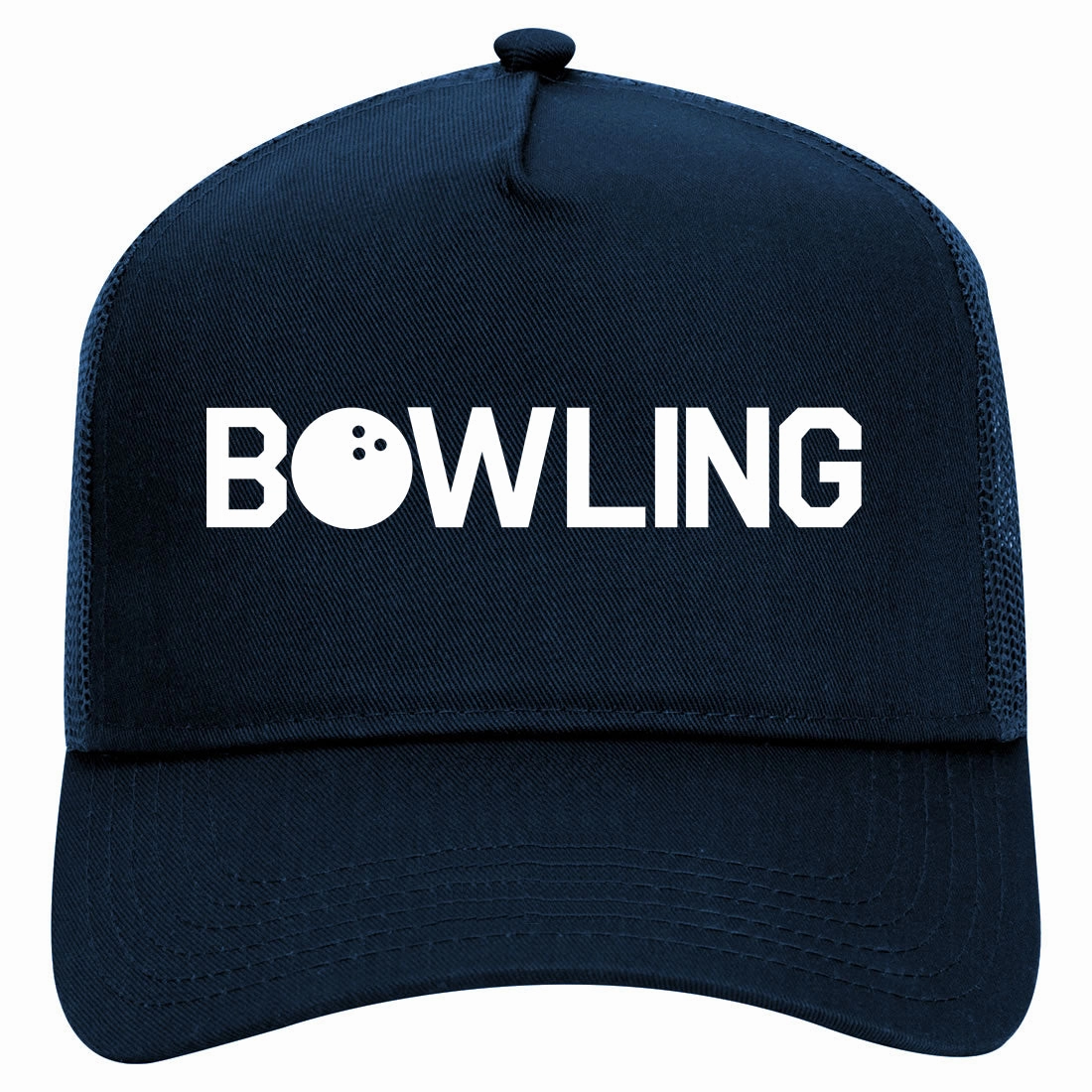 Bowling Retro Adult 5 Panel Mesh Trucker Hat