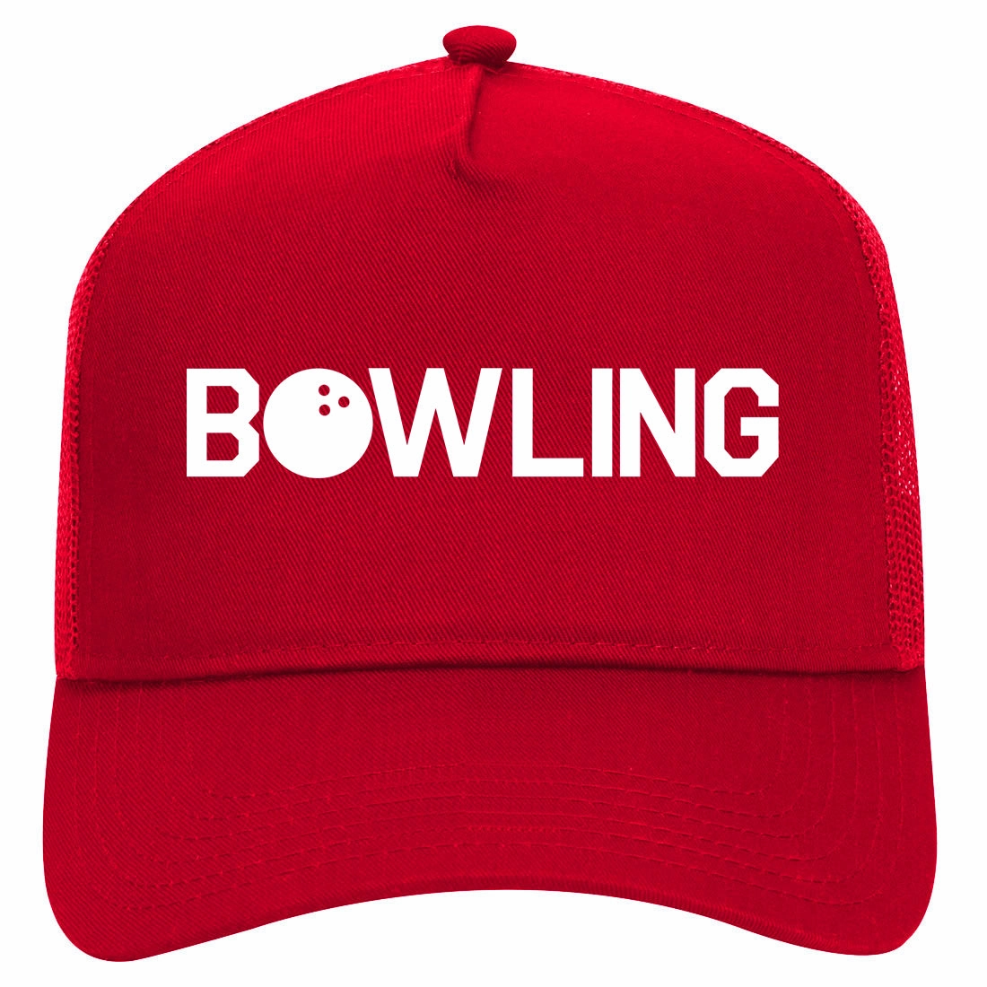 Bowling Retro Adult 5 Panel Mesh Trucker Hat
