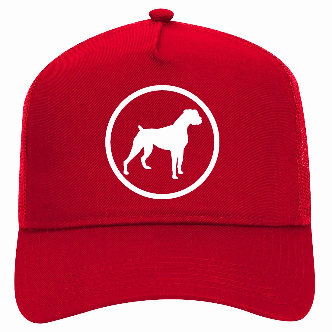 Boxer Dog Breed Retro Adult 5 Panel Mesh Trucker Hat