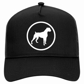 Boxer Dog Breed Retro Adult 5 Panel Mesh Trucker Hat