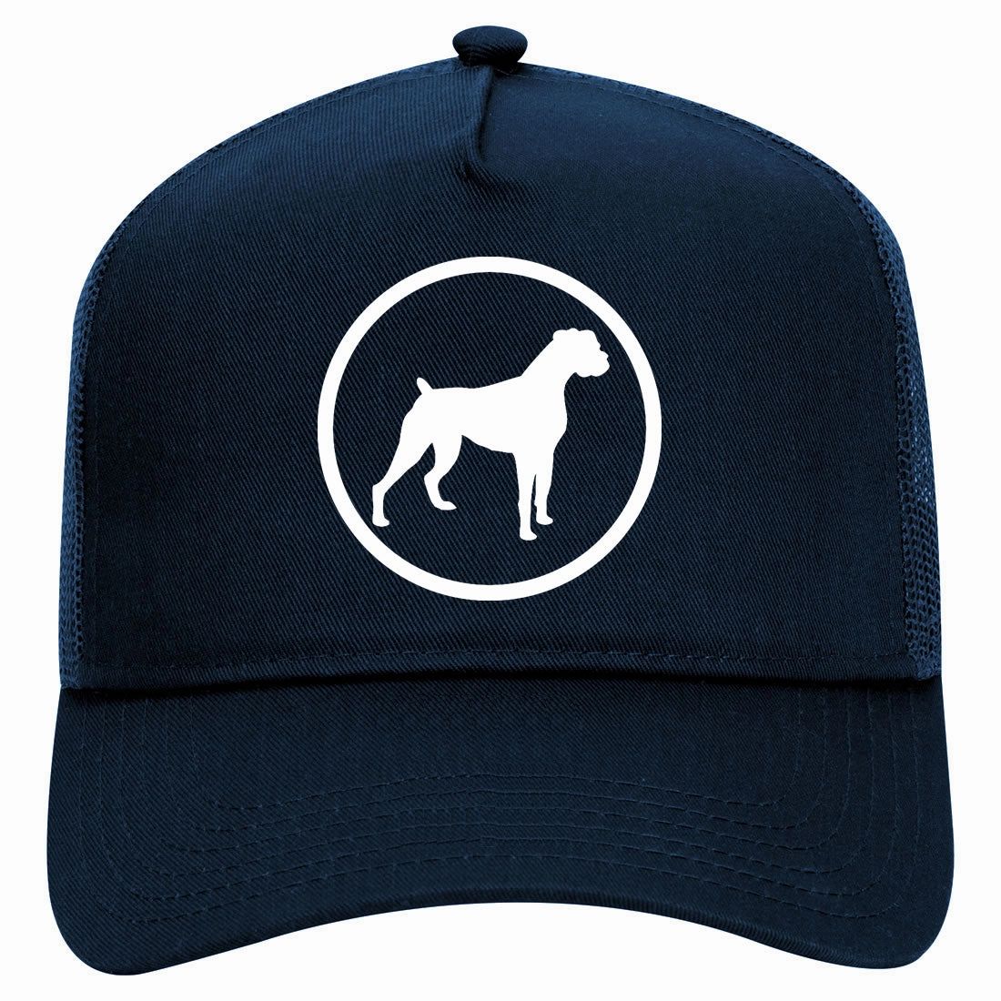 Boxer Dog Breed Retro Adult 5 Panel Mesh Trucker Hat