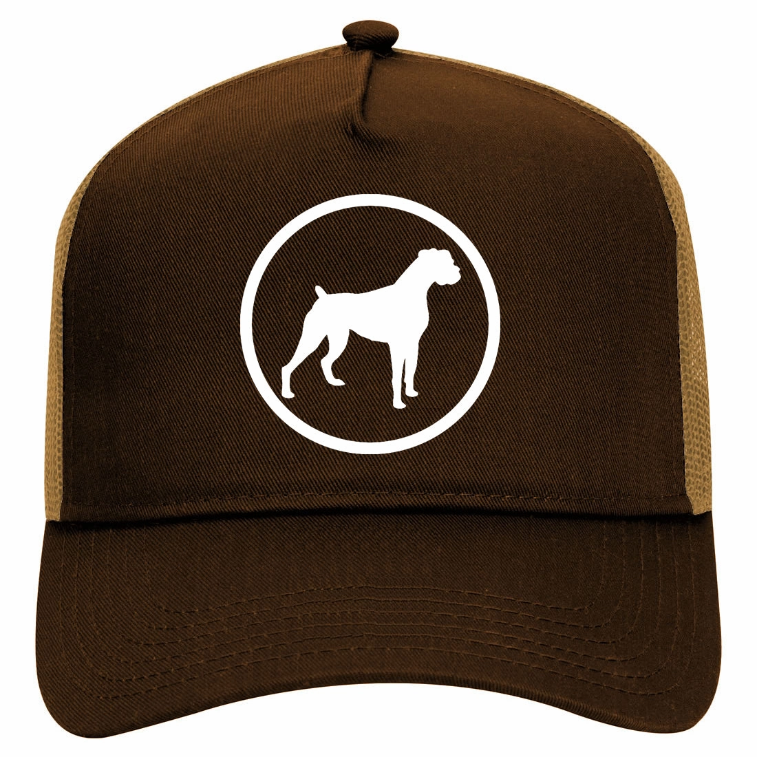 Boxer Dog Breed Retro Adult 5 Panel Mesh Trucker Hat