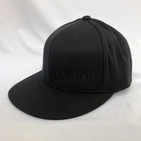 Boydad?  Black/Black Flexfit 210? Flat Bill Embroidered Flexfit Hat