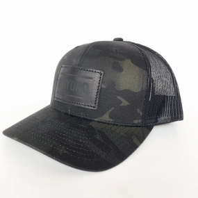 Boydad? Black Camo Leather Patch Trucker Hat
