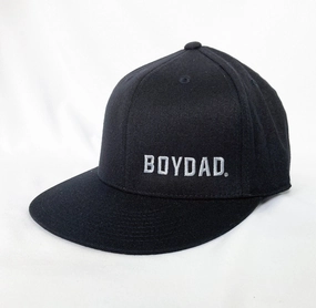 Boydad? Black/Silver Flexfit 210? Flat Bill Embroidered Flexfit Hat