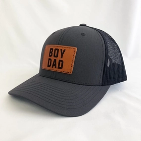 Boydad? Charcoal/Black  Leather Patch Trucker Hat