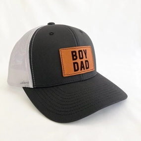 Boydad? Charcoal/White Leather Patch Trucker Hat