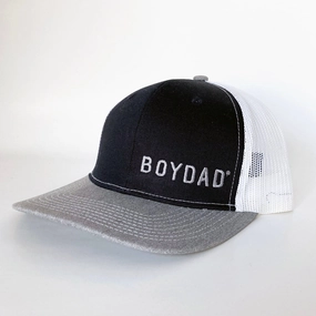 Boydad? Grey/Navy/White Embroidered Trucker Hat