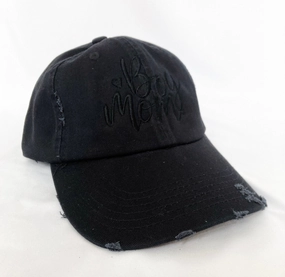 Boymom? Distressed Black Cap