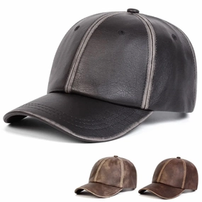Bradley Retro Leather Baseball Cap