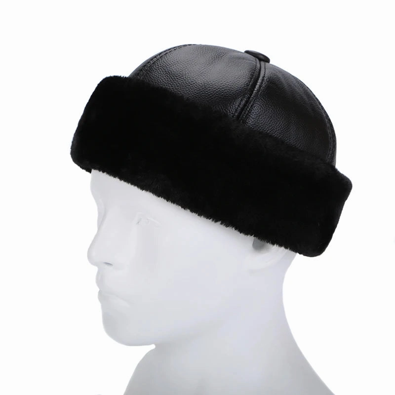 Brest Winter Genuine Leather Docker Cap