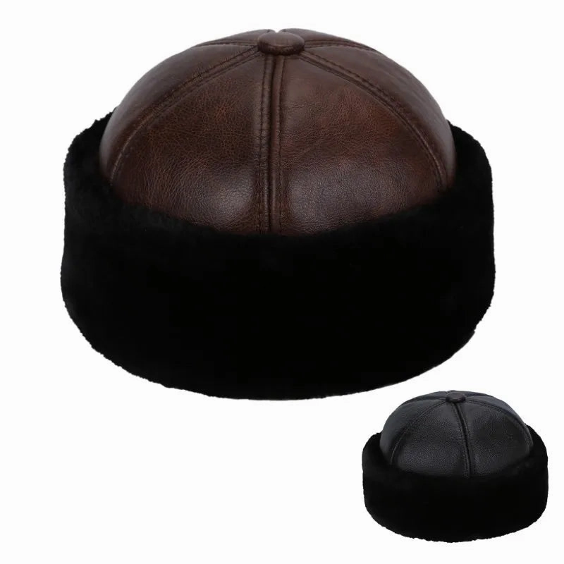 Brest Winter Genuine Leather Docker Cap