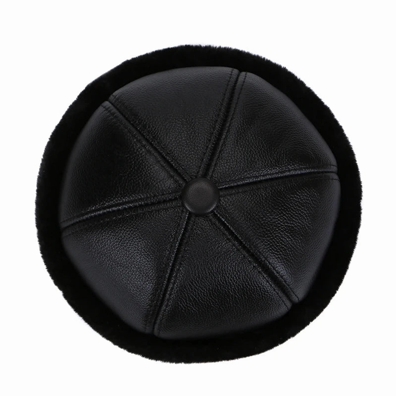 Brest Winter Genuine Leather Docker Cap