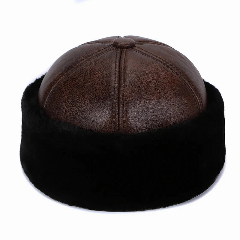Brest Winter Genuine Leather Docker Cap