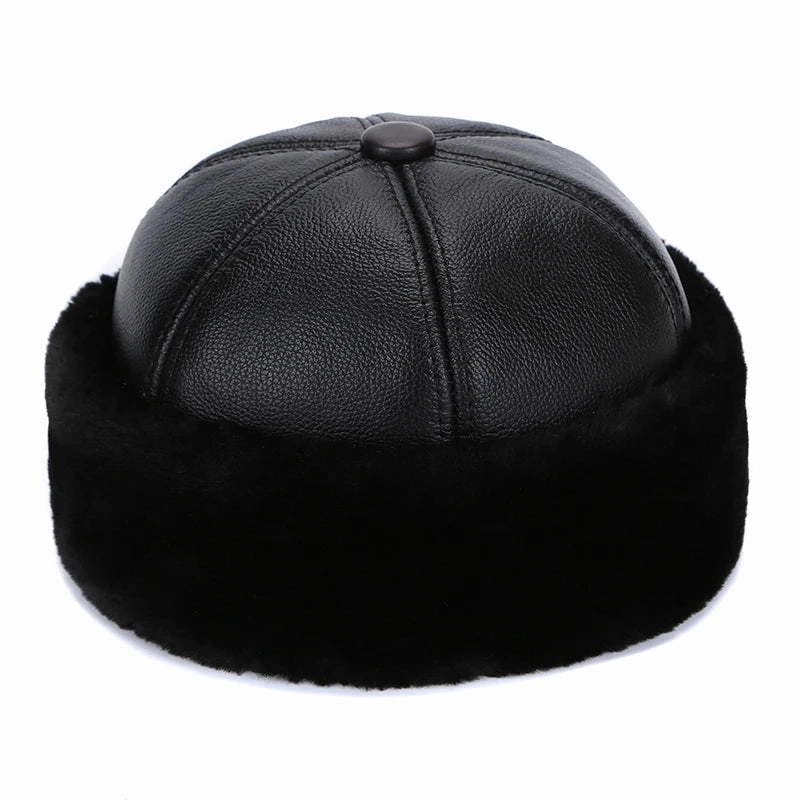 Brest Winter Genuine Leather Docker Cap