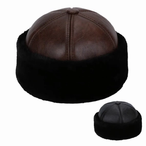 Brest Winter Genuine Leather Docker Cap