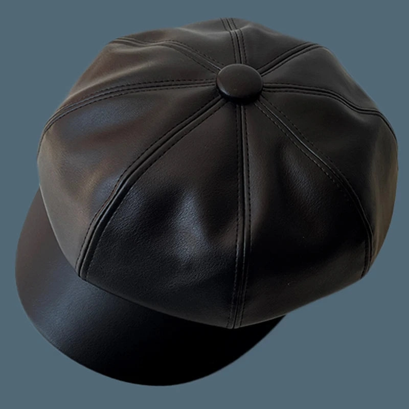 Bret Casquette Gavroche Femme CUIR