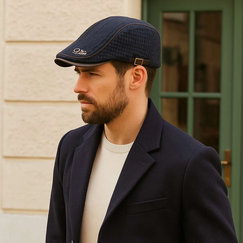 Bret Homme Coton Maille avec Bordure en Cuir Rglable - Metro