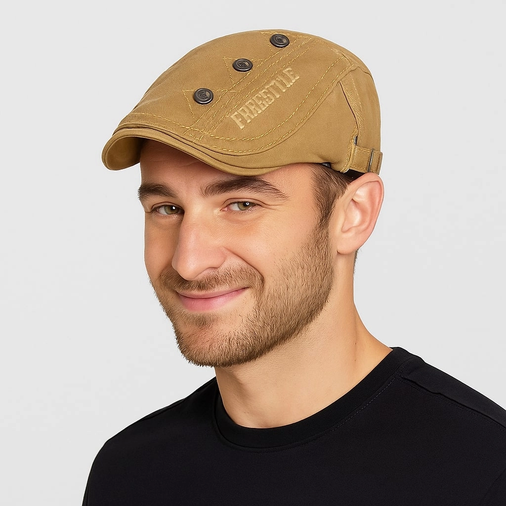 Bret Homme Rglable en Coton avec Broderie et Boutons - Bold