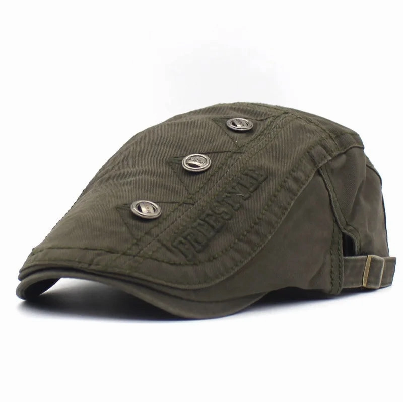Bret Homme Rglable en Coton avec Broderie et Boutons - Bold