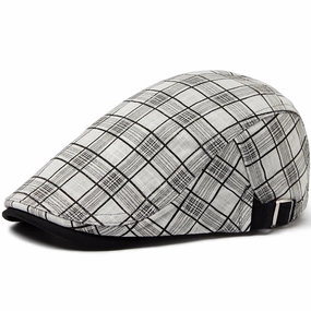 Bret Homme Rglable en Coton avec Motif Carreaux - Pixel