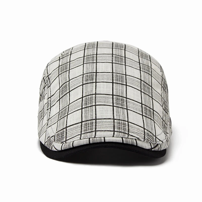 Bret Homme Rglable en Coton avec Motif Carreaux - Pixel