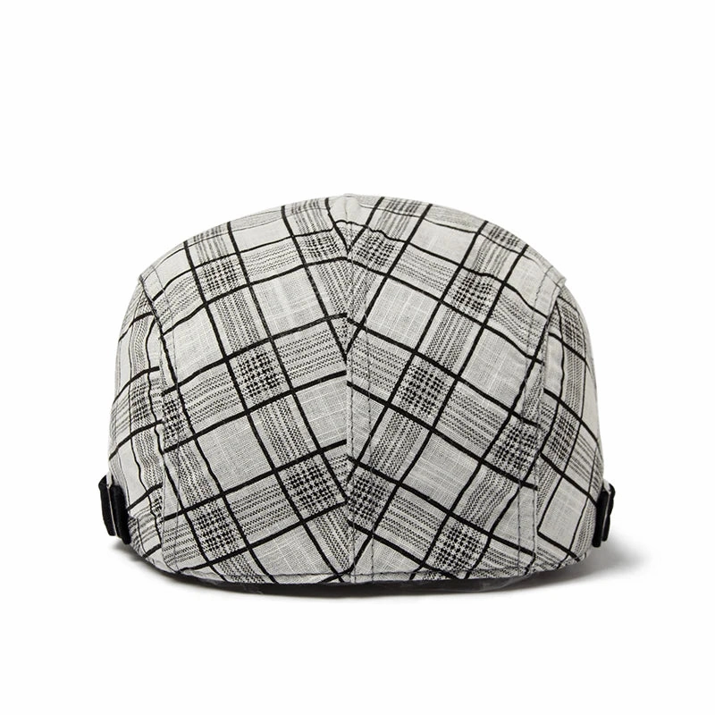 Bret Homme Rglable en Coton avec Motif Carreaux - Pixel