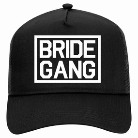 Bride Gang Bachlorette Party Retro Adult 5 Panel Mesh Trucker Hat