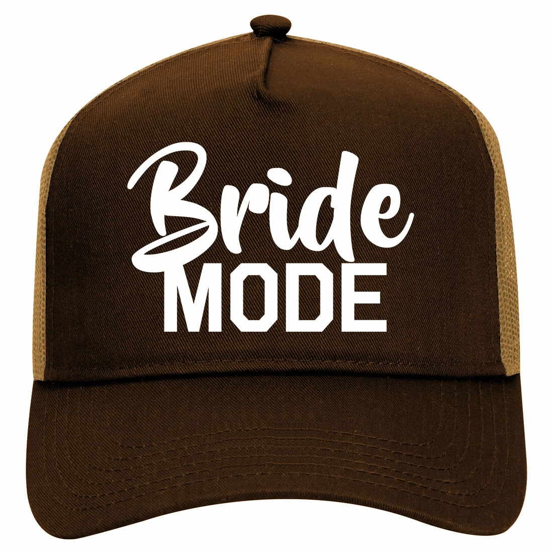 Bride Mode Bridal Retro Adult 5 Panel Mesh Trucker Hat